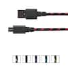 Photo 1 of 6 ft. Braided Cable for Micro-USB. OPEN BOX. PHOTO FOR REFERENCE. WHITE IN COLOR.
