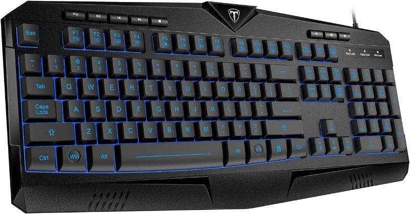 Photo 1 of Gaming Keyboard RGB Wired, 7-Color LED Computer Keyboard, Wired Keyboard USB Membrane Keyboard, 8 Independent Multimedia Keys, 25 Keys, Anti-ghosting, Spill-Resistant, Professional Gaming Keyboard
