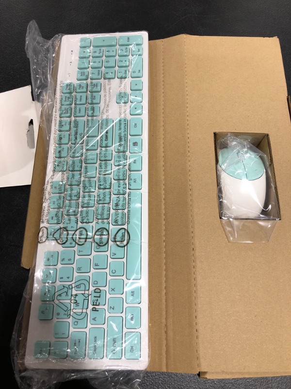 Photo 1 of Wireless Keyboard and Mouse, Trueque Silent 2.4GHz Cordless Full Size USB Keyboard Mouse Combo, Long Battery Life, Lag-Free Wireless for Computer, Laptop, PC, Window, Mac, Chrome OS (Green)

