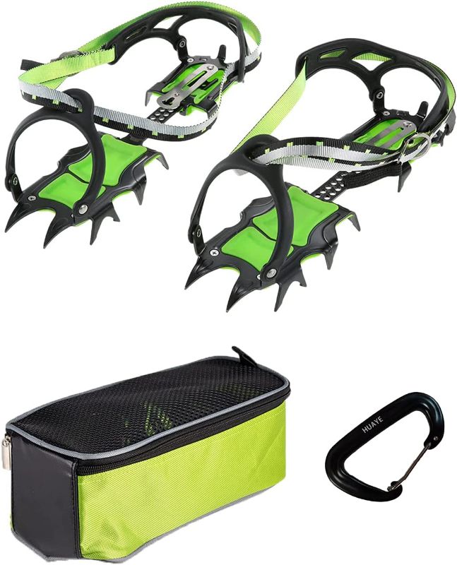 Photo 1 of BRS S1B Teeth Ice Crampons Snow Skid Spikes Winter Snow Boots Shoe Cover Clips with a Carabiner for Outdoor Snow Hiking and Climbing (2.5)
