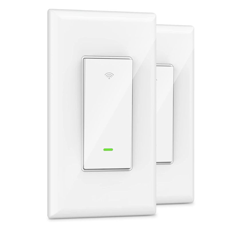 Photo 1 of 3 Way Smart Switch, Wi-Fi Light Switch Work with Alexa and Google Home, Schedule Timer, Neutral Wire Required,3-Way Installation and No Hub Required, ETL and FCC Listed,2.4GHz Only(2Pack)
