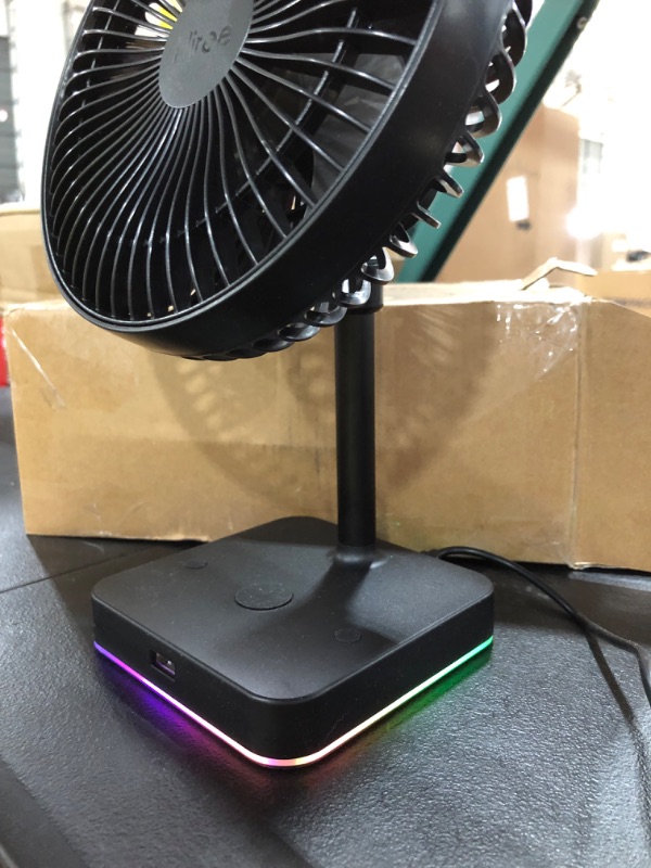 Photo 2 of Personal USB Desk Fan with LED Lights,