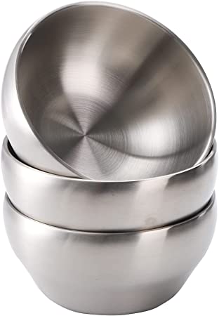 Photo 1 of  3-Pack 25oz SUS304 Brushed Stainless Steel Soup Bowls