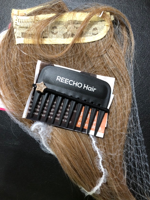 Photo 2 of  Invisible Wire Hair Extensions with Transparent Headband Adjustable Size Removable Secure Clips