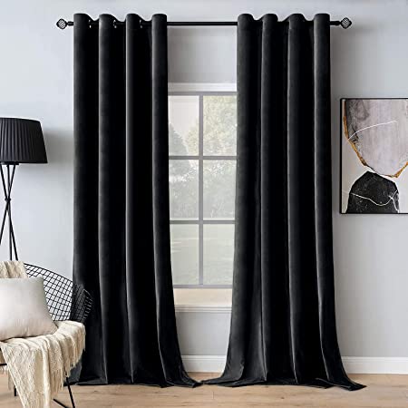 Photo 1 of 2 Panels Blackout Velvet Curtains 52 x 108 Inch