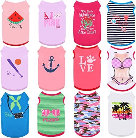 Photo 1 of 12 Pieces Puppy Sleeveless T-Shirts