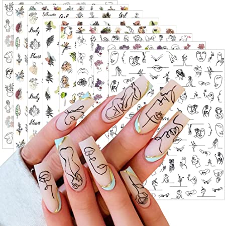 Photo 1 of 8 Sheets Graffiti Fun Nail Art Stickers