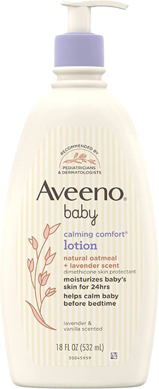 Photo 1 of Aveeno Baby Calming Comfort Moisturizing Lotion with Relaxing Lavender & Vanilla Scents