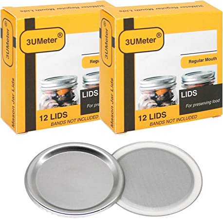 Photo 1 of 3UMeter Mason Jar Lids Regular Mouth Canning Lids BPA-free 12-Count per Pack (2-Packs Total)