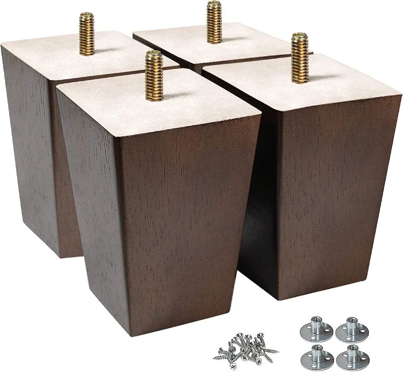 Photo 1 of AORYVIC Wood Legs for Furniture 4 inch Sofa Legs Square Bed Legs Pack of 4
