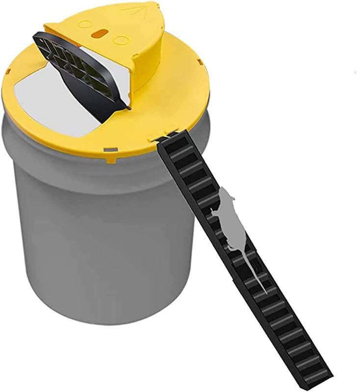 Photo 2 of  Flip Slide Rat Trap 5-Gallon Bucket Lid - Auto Reset No See Kill Multi Catch Humane Mice Traps for Garage / Patio / Indoor / Outdoor