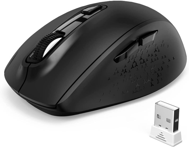 Photo 1 of Bluetooth Mouse, WisFox Silent Wireless Mouse Come with 3 Modes (Bluetooth 3.0/5.0 + USB), Multi-Device Portable Cordless Mouse for Laptop, iPad, MacOS, PC, Windows, Android (Black)
