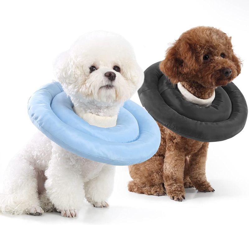 Photo 1 of ANWA Soft Dog Cone for Small Dogs, Adjustable Dog Cone Alternative After Surgery, Waterproof Dog Recovery Collar for Small Dogs