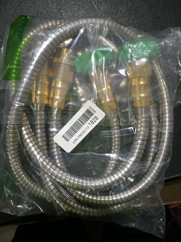 Photo 2 of BEAULIFE 304 Stainless Steel Metal Short Garden Hose 3 Feet Flexible