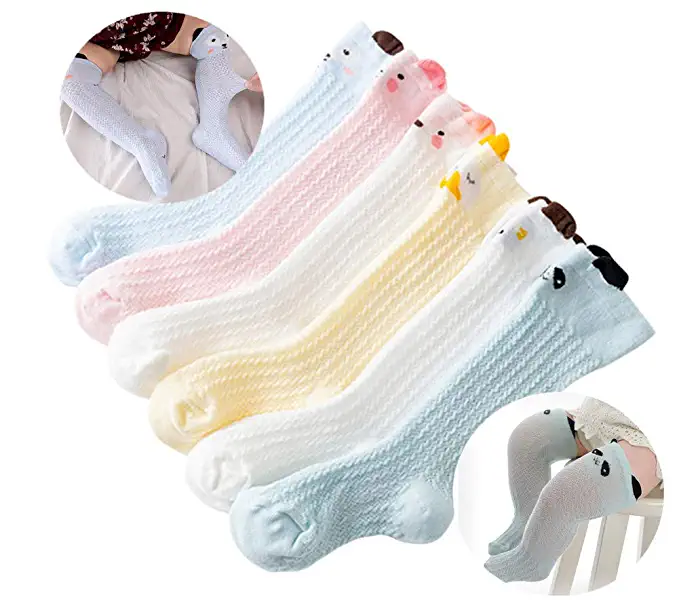 Photo 1 of Unisex Baby Knee-High Socks Toddlers Breathable Mesh Dance Sock Anti-mosquito Cable Knit Socks