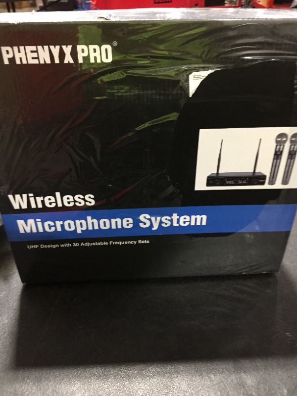 Photo 1 of Wireless Microphone System, Phenyx Pro Metal Wireless Mic Set with Case,Handheld Cordless Dynamic Microphones for Singing, Karaoke, Church, DJ, 2x30 UHF Adjustable Frequencies, 200ft Range (PTU-52)