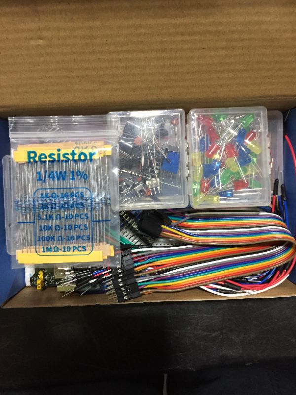 Photo 2 of REXQualis Electronics Component Fun Kit w/ Power Supply Module, Jumper WIRE, 830 Tie-points Breadboard,