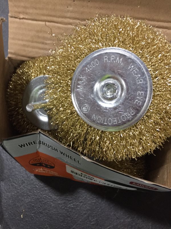 Photo 2 of 7 Piece Brass Coated Wire Brush Wheel and Cup Brush Set with 1/4-Inch Shank