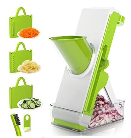 Photo 1 of 4 in 1 Shrinkable Vegetable Slicer, French Fry Cutter & Onion Choppe with Cleaning Brush and Gloves for Cooking