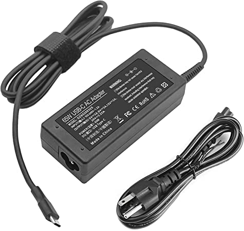 Photo 1 of 65W 45W USB C Laptop Power Replacement Adapter Charger for Lenovo Chromebook/Yoga/ThinkPad L580 L590 E580 E585 P43s P53s with Power Cord