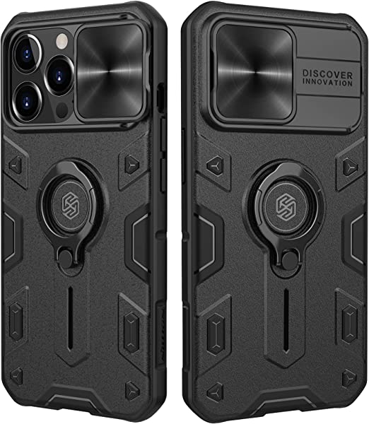 Photo 1 of  [Built in Kickstand & Camera Protector] Shockproof Hard PC & Soft Silicone Bumper Hybrid Cover Phone Case for Phone 13 Pro Max 6.7'' Black