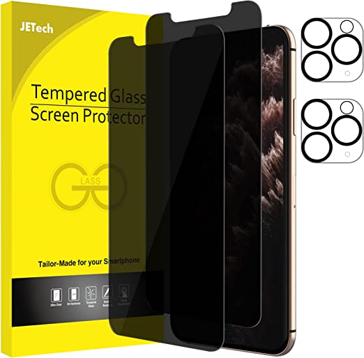 Photo 1 of JETech Privacy Screen Protector for iPhone 11 Pro Max 6.5-Inch with Camera Lens Protector, Anti Spy Tempered Glass Film, 2-Pack Each