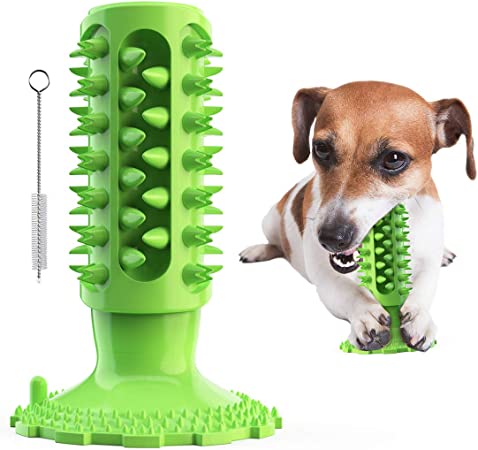 Photo 1 of  Durable Bite-Resistant Natural Rubber Teeth Care Dog Toys for Puppy Medium Large Breed Dogs (Green -Chew Toys)