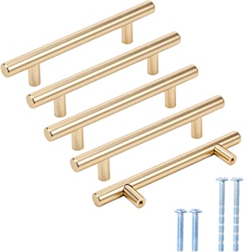 Photo 1 of 5 Packs Champagne Gold Cabinet Pulls 3 3/4 Inch