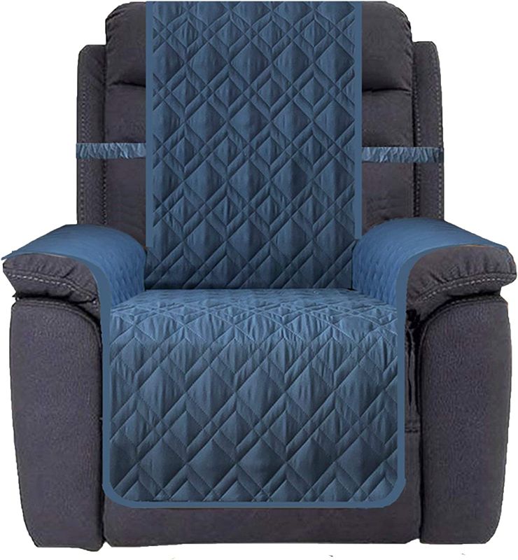Photo 1 of Ameritex Waterproof Nonslip Recliner Cover Stay in Place, Dog Chair Cover Furniture Protector, Ideal Recliner Slipcovers for Pets and Kids (23", Blue)

