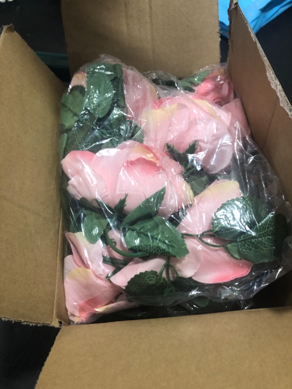 Photo 1 of Aojiul Fake Rose Vine Garland 4PCS 32 FT Artificial Flower Hanging for Wedding Party Garden Home Craft Art Christmas Decor…(Pink)
