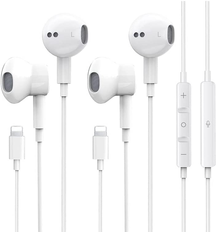 Photo 1 of 2 Pack with Apple Earbuds for iPhone Headphones Wired Earphones with Microphone?with Apple MFi Certified? Noise Isolating Headsets for iPhone 13/12/SE/11/XR/XS/X/8/8 Plus/7/7Plus