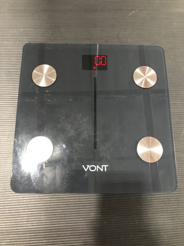 Photo 2 of Vont Smart Scale, Wireless Body Fat Scale, Weight Scale, BMI Digital Bathroom Scale, Precise Bluetooth Scale for Weight Loss & Body Weight, 13 Measurements, LCD Backlight Display, 400 lbs (Black)