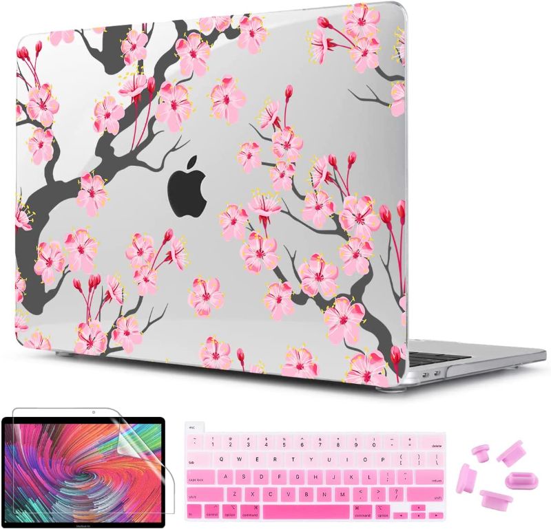 Photo 1 of CISSOOK Hard Shell Case for MacBook Pro 13 inch M2 Chip A2338 M1 A2289 A2251 2022-2020 Released, Cherry Floral Beauty Cover with Keyboard Cover and Screen Protector for 2022 Pro 13" - Cherry Blossoms