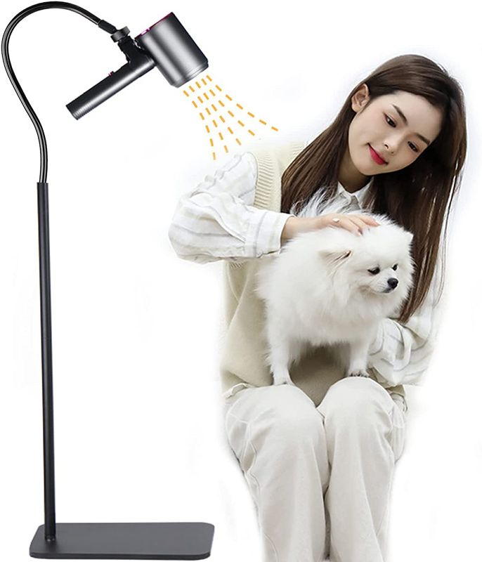 Photo 1 of Miyatop 48 Inch Hair Dryer Stand 360 Degree Rotating Lazy Hands-Free Adjustable Height Hair Dryer Holder with Heavy Base for Pet Dogs Cats Bath Grooming Hairdressing Home Supplies (1.2m, 1.35kg)