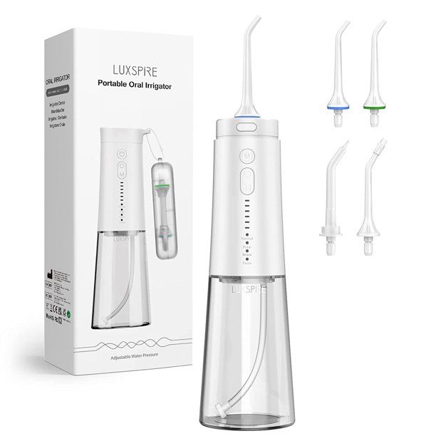 Photo 1 of Luxspire Cordless Water Flosser, 6 Pressure * 4 Modes Portable Power Dental Flosser, Waterproof Oral Irrigator USB Rechargeable Powerful Battery Teeth Oral Cleaner for Home & Travel Easy to Use, White