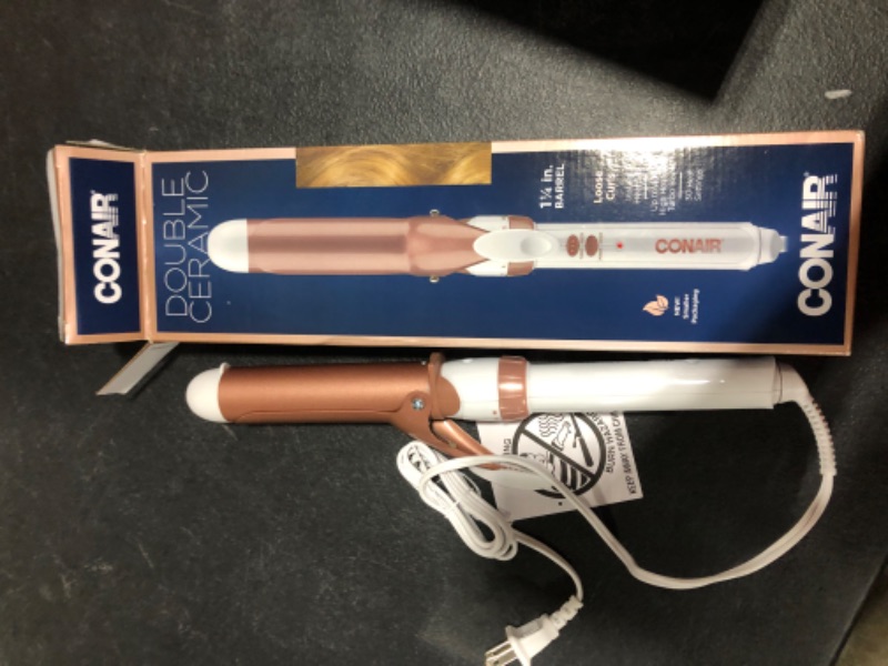 Photo 2 of Conair Double Ceramic Curling Iron; 1.25" White/Rose Gold