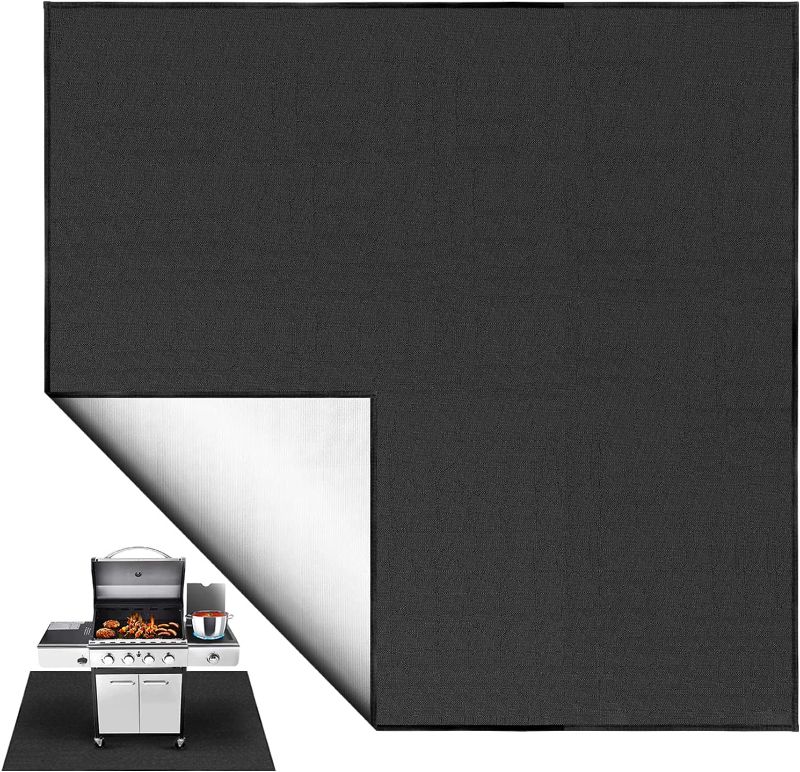 Photo 1 of 40" Square Fire Pit Mat, 4 Layers of Fireproof Grill Pad for Fire Pit, Under Grill Mat&Fire Pit Mat for Protecting Wood Deck Patio Floor Grass, Propane Burners & Portable Charcoal Grills
