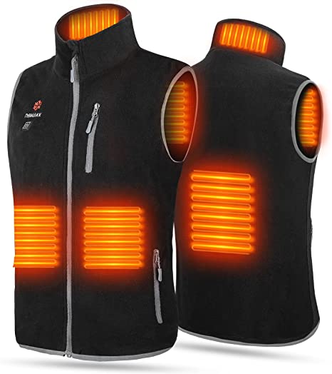 Photo 1 of NOMAKK Men's Polar Fleece Heated Vest with 7.4V 16000mAh Battery Power, 4 Heating Zones
