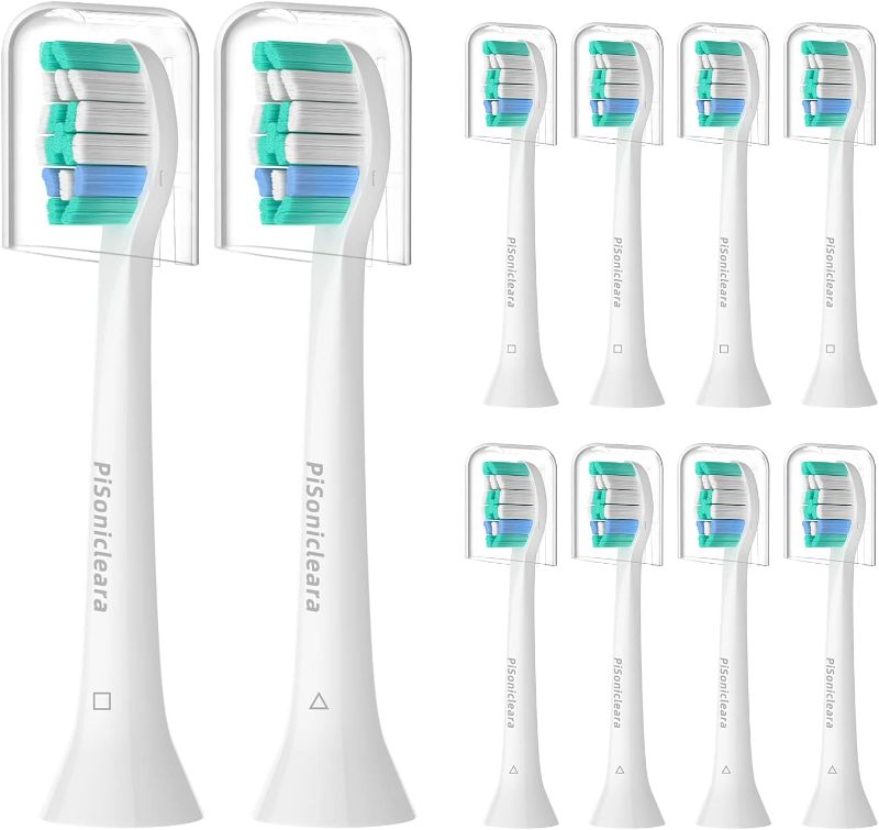 Photo 1 of Pisonicleara Replacement Toothbrush Heads Compatible with Philips Sonicare(10 Pack), Brush Heads for DiamondClean, Hx6920, C1, G2, 4100 2 Series, HX9023 Hx6240 Hx6610 and Other Snap on Refill
