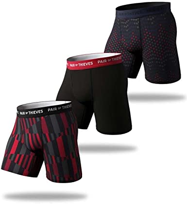 Photo 1 of (size medium) Pair of Thieves Super Fit Men’s Long Boxer Briefs, 3 Pack Underwear, AMZ Exclusive pack of 3
