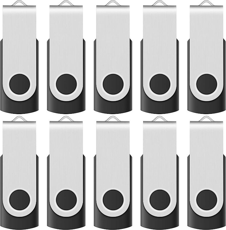 Photo 1 of 4GB USB 2.0 Flash Drive Bulk 10 Pack Black Memory Stick Small Capacity Enfain Thumb Drives, for File Backup and Transfer
