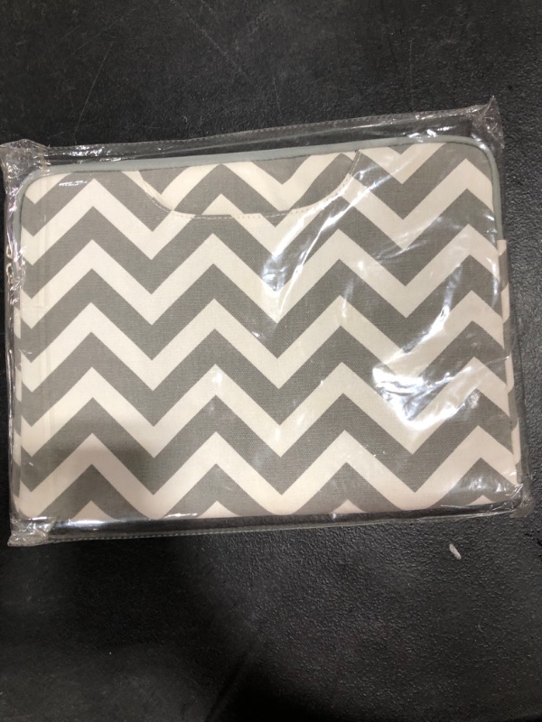 Photo 1 of  Laptop Bag Gray and White Chevron Zig Zag Pattern Commuter Bag