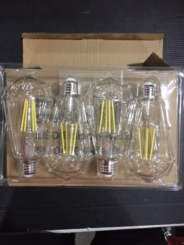 Photo 2 of 4-Pack Vintage Dimmable 8W ST64 LED Edison Light Bulbs 100W Equivalent, 1200Lumens