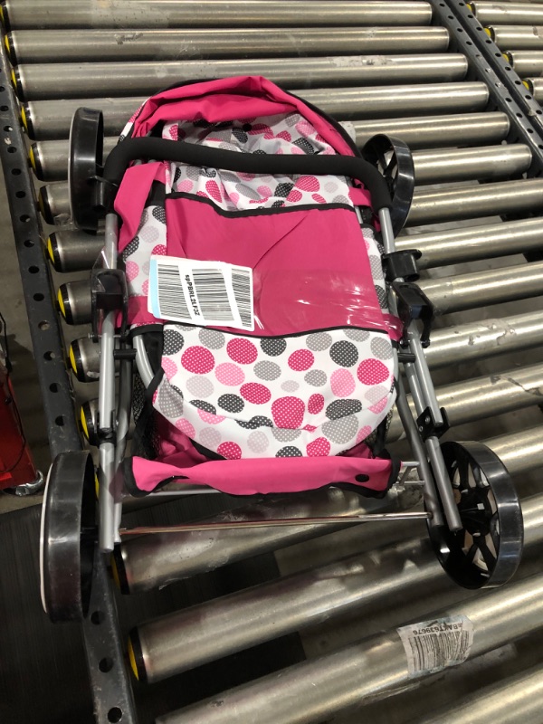 Photo 2 of Hauck Pink Dot Doll Pram with Retractable Large Canopy, Shopping Basket & Removable Carry Cot, converts to a Bed
