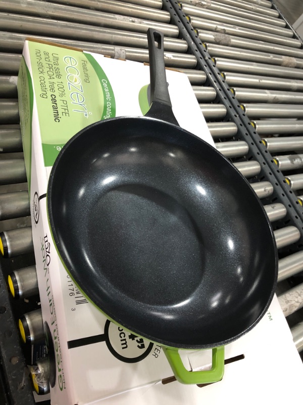 Photo 2 of 14" Green Earth Wok by Ozeri, with Smooth Ceramic Non-Stick Coating 