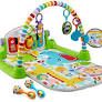 Photo 1 of Fisher-Price Baby Gym with Kick & Play Piano Learning Toy featuring Smart Stages Educational Content and 2 Soft Maracas Rattle Toys
