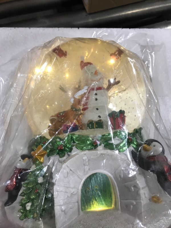 Photo 1 of Aobaks 8.25'' H 150mm 8 Music Song, Playing Snowflakes, Led Light, 6/18 Timer, Santa Claus Christmas Water Snow Man Globes Gift Home Decoration (White), 150mmlvsexueren, 9.64X9.64X8.25inch