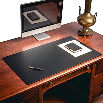 Photo 1 of Dacasso Classic Leather Mat Desk pad, 38 x 24, Black
