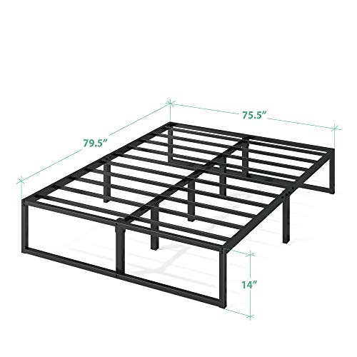 Photo 1 of Zinus Lorelai 14 Inch Metal Platform Bed Frame / Steel Slat Support / No Box Spring Needed / Underbed Storage Space / Easy Assembly, King
