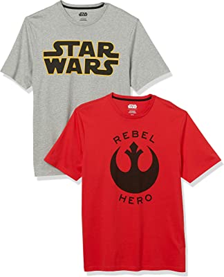 Photo 1 of Amazon Essentials Disney | Marvel | Star Wars Men's Regular-Fit Crewneck T-Shirts, Pack of 2
MED 